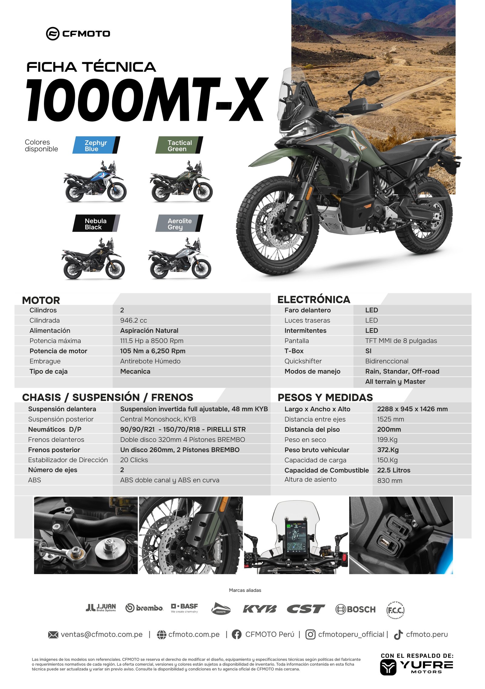 Ficha técnica CFMOTO 1000MT-X 2026