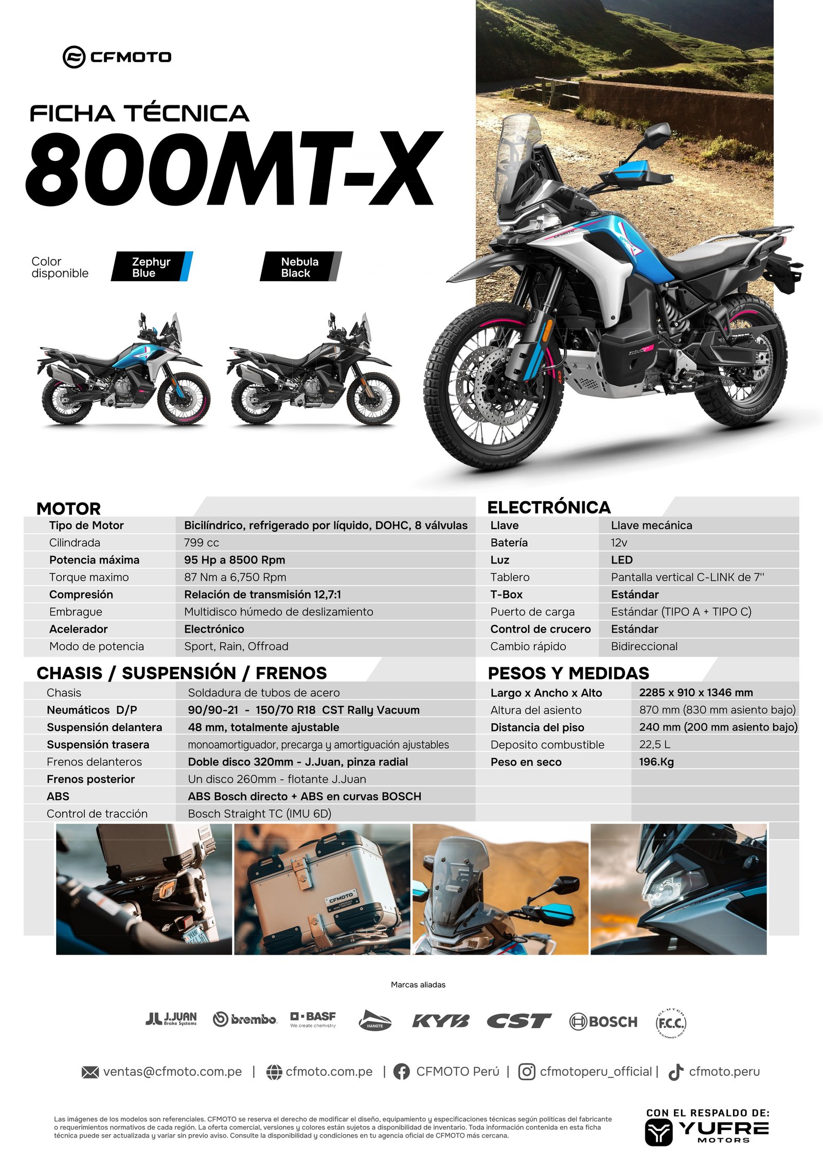 Ficha técnica CFMOTO 800MT-X 2026